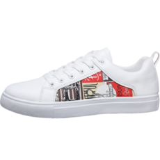 엘쏘옴므 사이드 프린팅 레더 스니커즈