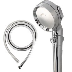 LIVINGiF 觸控型溫度顯示蓮蓬頭+軟管型PVC淋浴軟管 2m組, 灰色, 1組