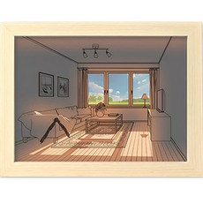 Nably Box 畫框插畫氣氛燈 E型 客廳, 混合色