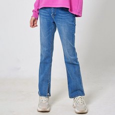 AWK 주니어 밑단슬릿 포인트 부츠컷 데님 청바지