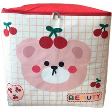 마켓감성 루미큐트 이불 보관함 체리곰, 혼합색상, 1개