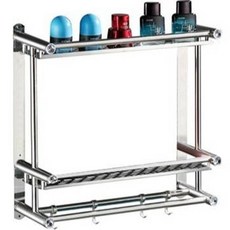 THE ZAKKA 免鑽孔多用途不鏽鋼浴室收納壁掛架 40cm, B款, 1個