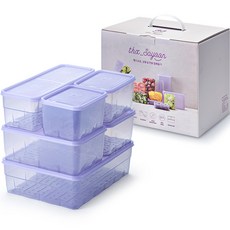 Thx Soyoon 冷凍室專用密封容器實惠組D 混合6種 酷涼薰衣草, 1套, 密封容器6種