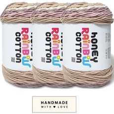 니뜨 허니레인보우코튼 뜨개실 100g x 3p + 코튼라벨 바코드 세트, 1개, 517인디핑크베이지
