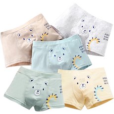 IBboom 男童用 Bear Friend 四角平口內褲 5件組 C65