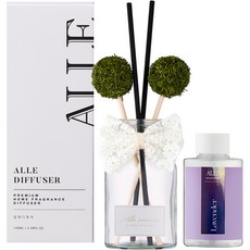 알레 공기정화식물 원형 모스 디퓨저, 라벤더, 130ml, 1개