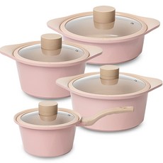 Dream Chef Oslo Fig 電磁爐鍋具4件組, 18cm單柄鍋 + 20cm雙耳鍋 + 22cm淺燉鍋 + 24cm雙耳鍋, 1套, 混色