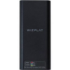 WIZPLAT 安全指紋識別加密AES 256bit外接SSD S2Bio, 黑色, 256GB
