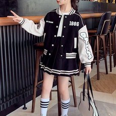 女童棒球外套 + 裙子套裝 1886