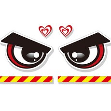 JEJEDECO 大眼睛 高亮度六角反光貼紙 大型, 憤怒 B006, 1套