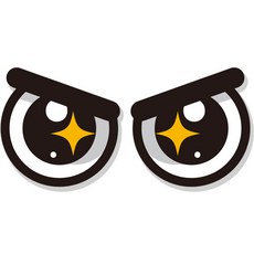 JEJEDECO 防止車輛瞌睡 提神大眼睛 高亮度六角反光眼睛貼紙 大型, 憤怒 B004, 1套
