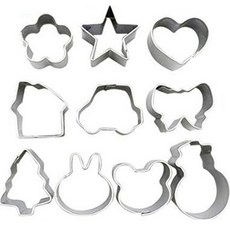 不鏽鋼餅乾模具 10件組 MP079, 單一顏色, 1套