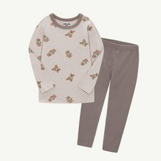 milkmilelolo 童款熊熊滾來滾去圖案長袖家居服+家居長褲組