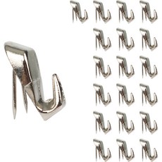 ALLGORR 免打孔牆壁掛鉤 雙鉤 銀色, 20個