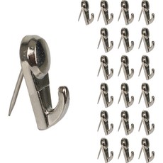 ALLGORR 免鑽孔牆壁單掛鉤 銀色, 20個