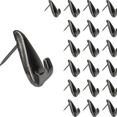 ALLGORR 免鑽孔纖薄黑色壁掛鉤, 20個