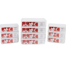 Mamastong 透明方形冰箱整理收納盒 混合6號 自然色, 1套