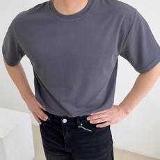 남성용 빅사이즈 머슬핏 니트 반팔티