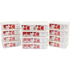 Mamas Tong 透明方形冰箱整理收納容器 5號 象牙白, 1套