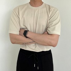 남성용 빅사이즈 머슬핏 니트 반팔티