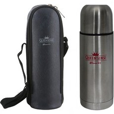 QUEEN SENSE Erica杯蓋式真空保溫瓶+背帶收納組, 470ml, 混色, 1組