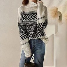 페이퍼먼츠 여성용 젠탱글 하이 폴라 니트 06885