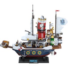 David Toy 奇幻積木 大力水手 冒險船 積木 0922, 混合色, 1個