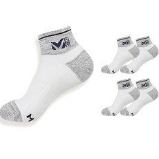 MILLET 男士毛圈短筒登山襪 A, 白色, 5套