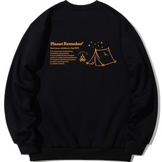 planet re maker 大尺碼露營刷毛寬鬆版大學T