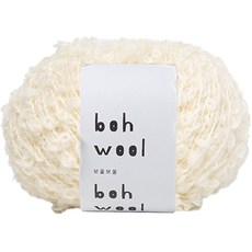 Yarna 蓬鬆圈圈紗線 50g, 1捆, 801 象牙白