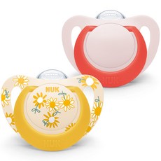 NUK 星星安撫奶嘴 2種組, S3(18~36個月), 花朵 + 紅色, 1個