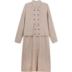 페이퍼먼츠 폴라 롱 원피스 + 어블 베스트 세트 06995