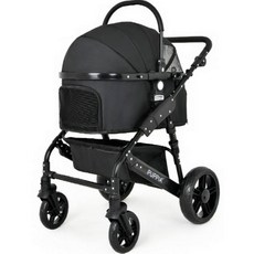 퍼피아 강아지 프리미엄 시트분리형 이동식 캐리어 유모차 BC2070, 블랙, 1개