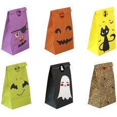 Maket Gamseong 萬聖節禮物包裝袋 6種 各8入, 混合色, 1套