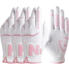 NEO GOLF 女性用機能性矽膠握把單手高爾夫手套 左手用 4入, 粉紅色, 4個