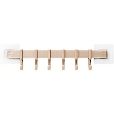 일상나눔 다용도 무타공 흡착형 실리콘 수건걸이 6구, 베이지, 1개