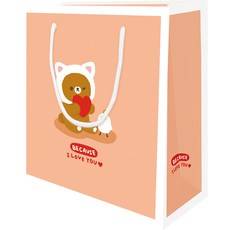 From&To GOMUGOMU 夥伴角色購物袋 FP17A 5入, 蜜桃色(FP17A-1)