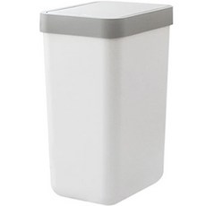 KAZT 一鍵式高級方形垃圾桶 10L, 白色, 1個