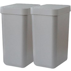 KAZT 一鍵式頂級方形垃圾桶 10L, 全灰色, 2個