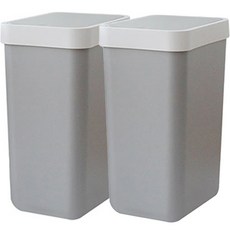 KAZT 一鍵式頂級方形垃圾桶 10L, 灰色, 2個