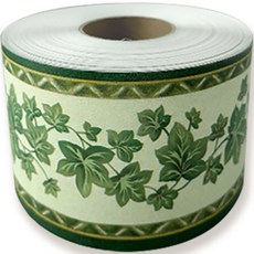 SHEET NARA 裝飾線板壁貼 壁紙 HT-050 常春藤, 白色 + 綠色, 11cm x 5m