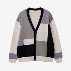 Mind Bridge 男款混紡拼色中長版寬鬆開襟衫 MXCD7101