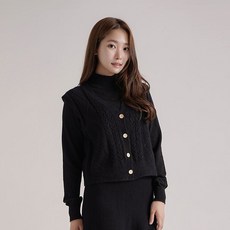 Gembling 女款素色鈕扣V領針織背心