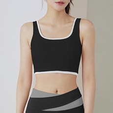 marketpia 女款皮拉提斯瑜珈雙色U領背心