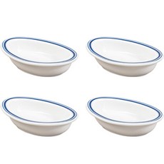 Syracuse CHINA 楓葉橢圓醬料碗 10cm, 線條藍, 4個