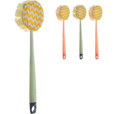 abm 附手柄雙面去角質沐浴球 4入, 隨機出貨, 1套