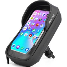 F007硬殼把手自行車手機包, 黑色, 1個