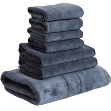 URBAN CAR 洗車用品吸水快乾超細纖維毛巾7件組, 深藍色, 1套