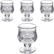 高級漂亮葉子太陽圖案燒酒杯, 4個, 單色