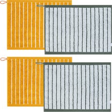 GUY LAROCHE 竹纖維預染擦手毛巾 網格, 4條, 網格款 黃色+網格款 綠色